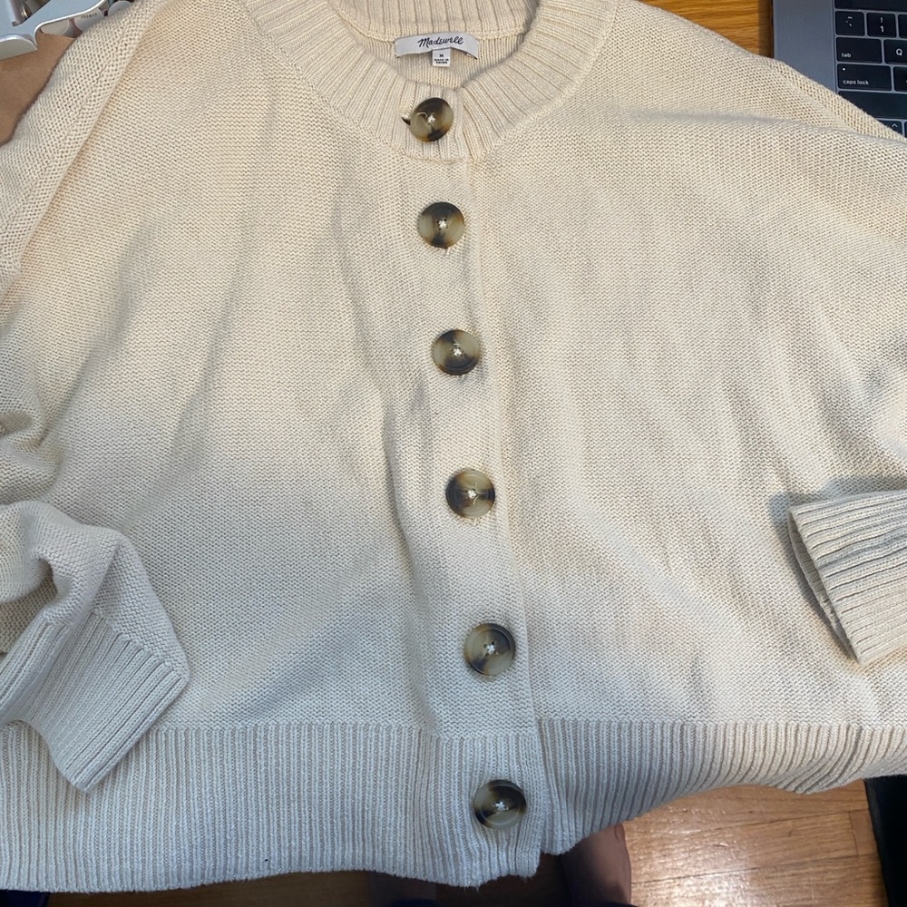 Madewell beige knit cardigan